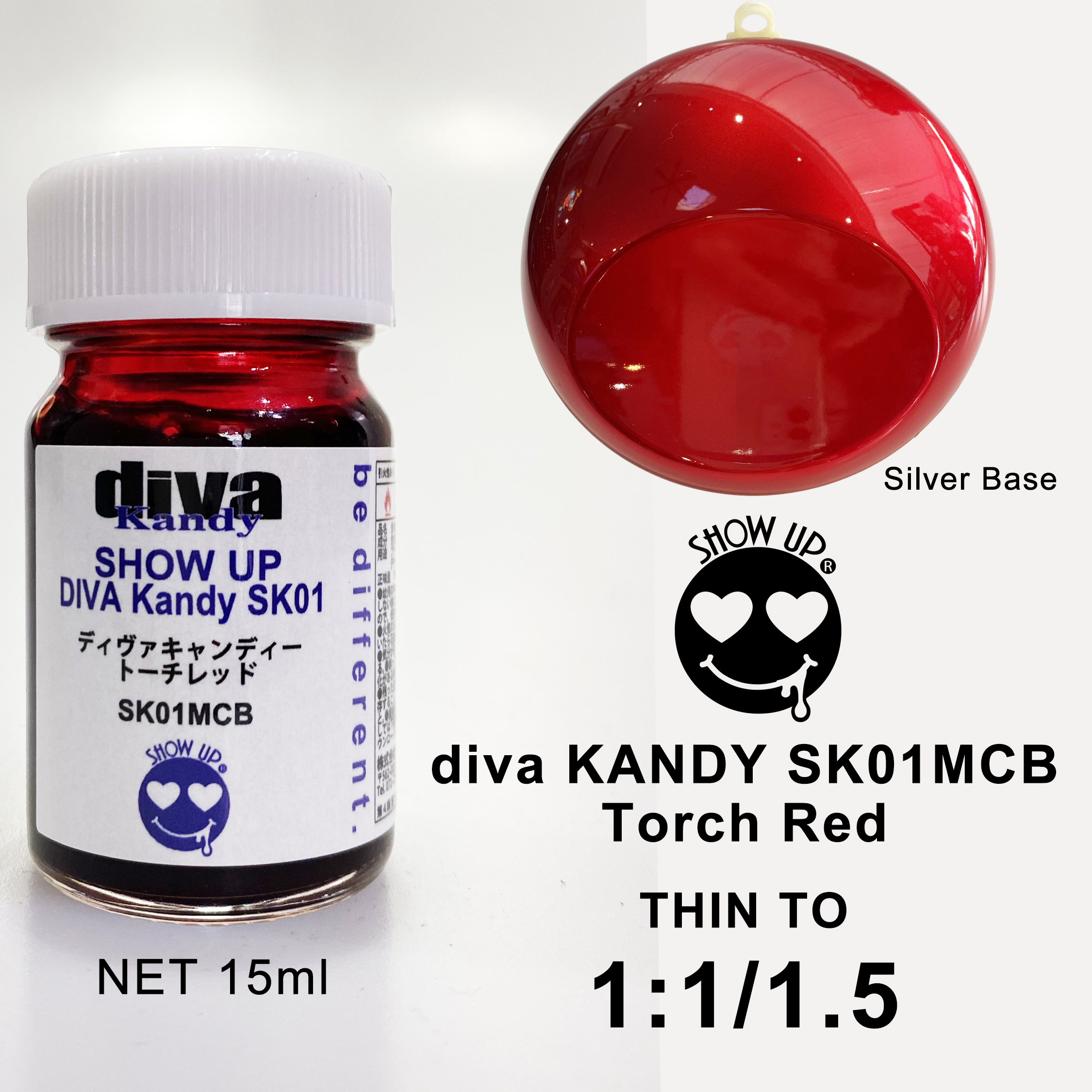 SHOW UP- DIVA Kandy Torch Red micro bottle (15ml)