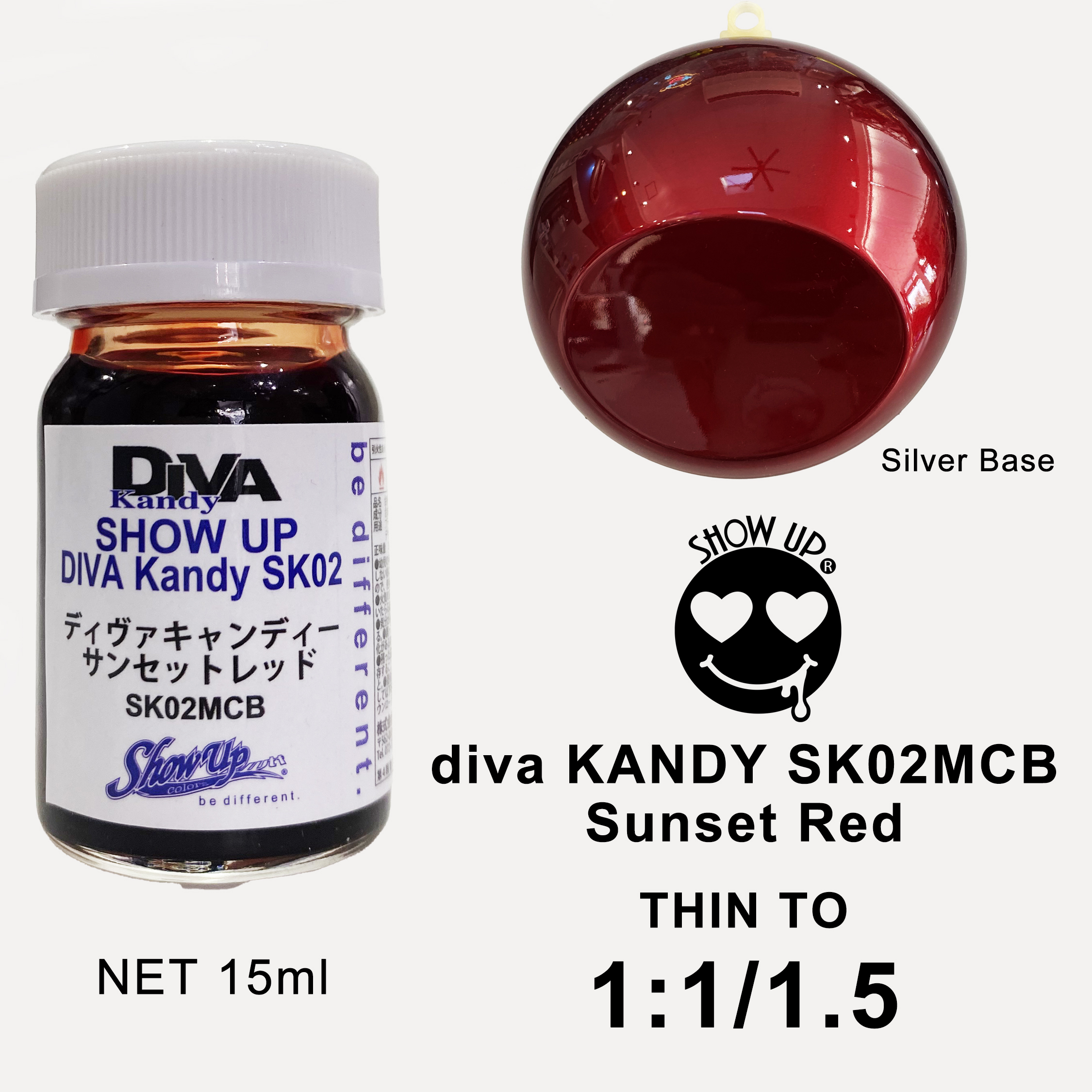 SHOW UP- DIVA Kandy Sunset Red micro bottle (15ml)