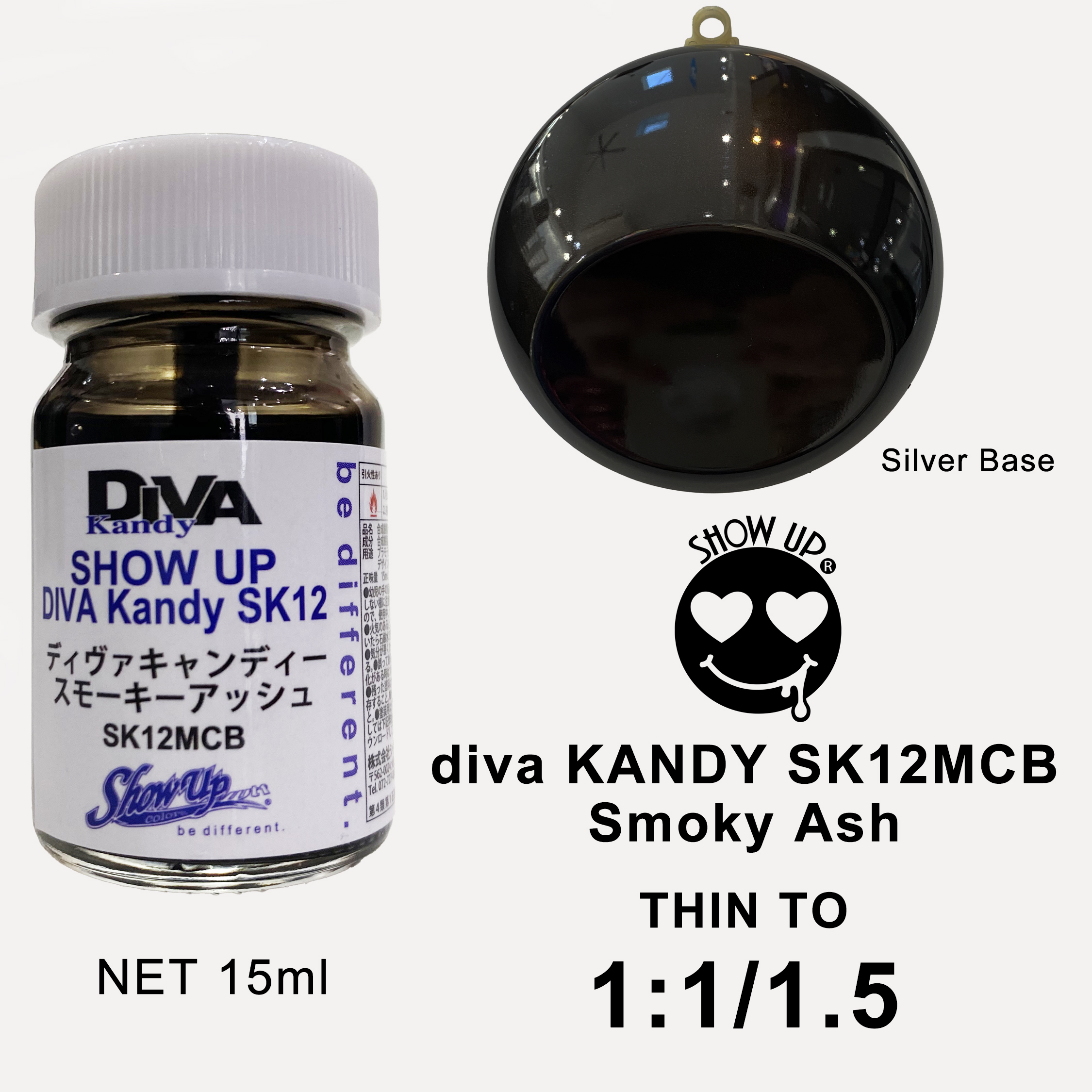 SHOW UP- DIVA Kandy Smoky Ash micro bottle (15ml)