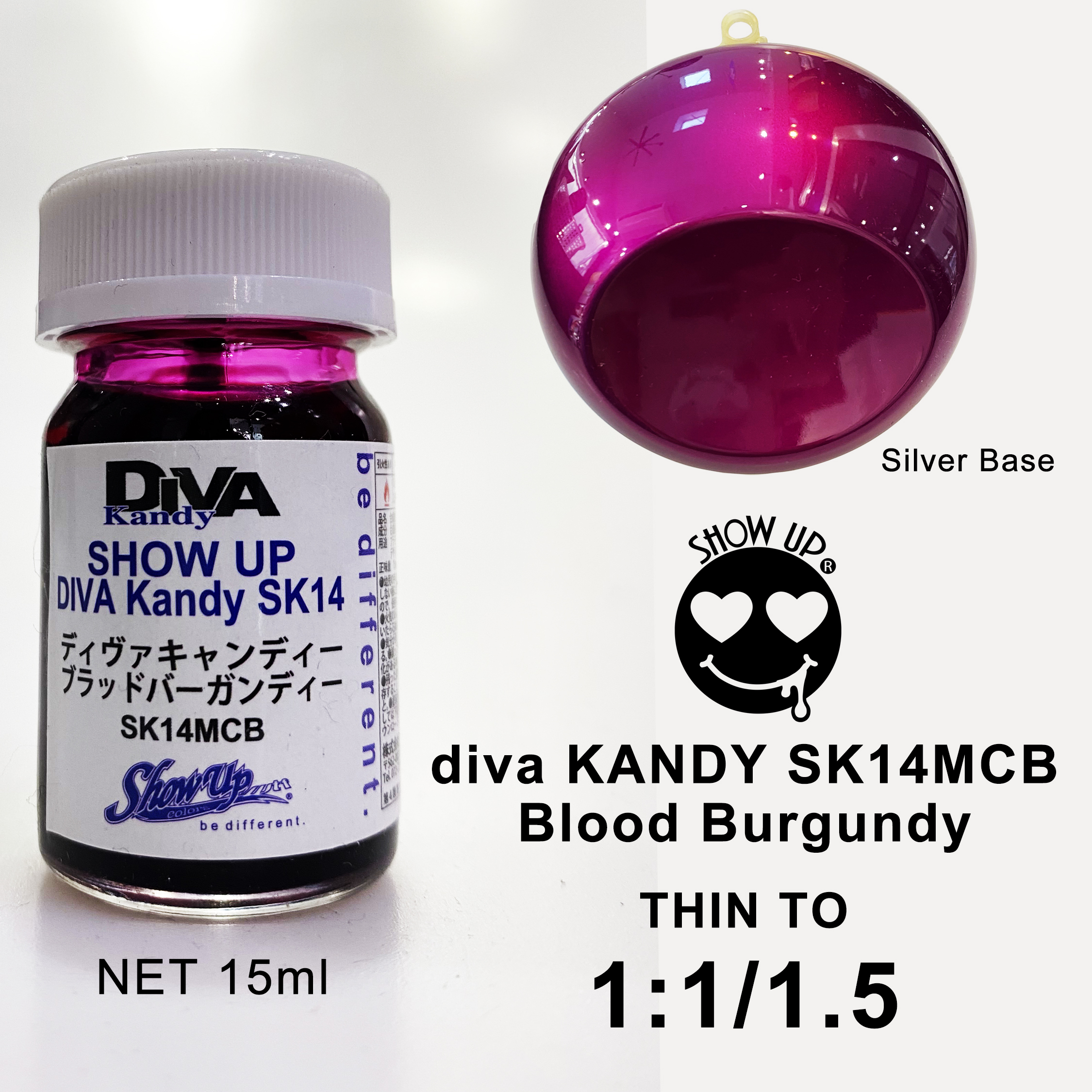 SHOW UP- DIVA Kandy Blood Burgandy micro bottle (15ml)