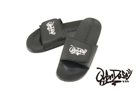 BB-SS-005  BUZZ BREAK  OVERDOSE Shower Sandals Black (Size S)