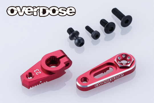 OVERDOSE OD3885  JT Aluminum Direct Servo Horn Type-2 (Red/Sanwa,KO)