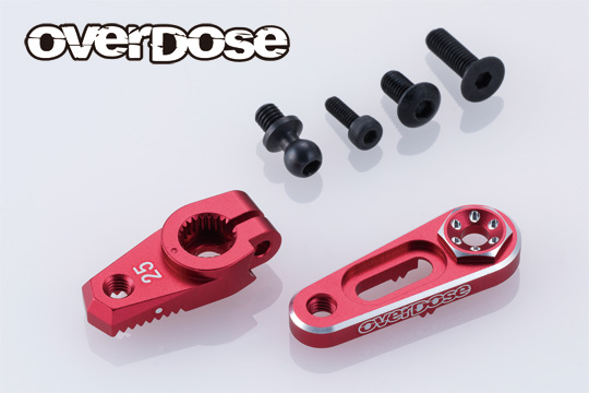 OVERDOSE OD3888  JT Aluminum Direct Servo Horn Type-2 (Red/Futaba)