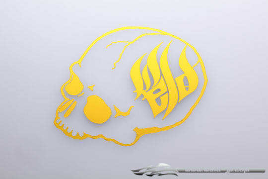 OVERDOSE OD1851b  Weld Skull Sticker / Plating Gold