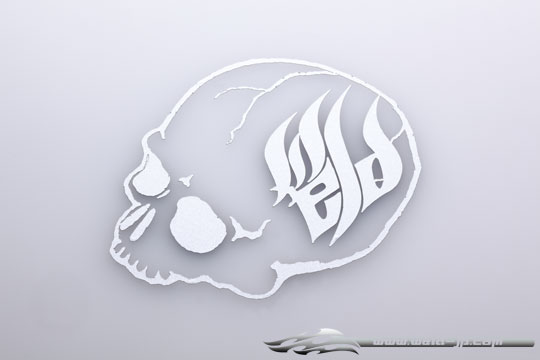 OVERDOSE OD1346b  Weld Skull Sticker / Plating Silver