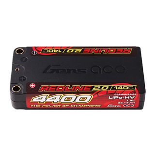 Gens ace Redline 2.0 Series Shorty LCG 4400mAh 7.6V 2S 140C HV LiPo (5mm, 163g)