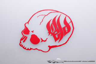 OVERDOSE OD1852b  Weld Skull Sticker / Plating Red