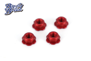 BB-LN-012 BuzzBreak BB LOCK NUT (Low height serrated type/Red/4pcs)