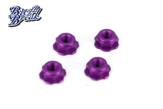 BB-LN-013 BuzzBreak BB LOCK NUT (Low height serrated type/Purple/4pcs)
