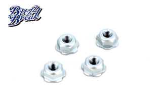 BB-LN-014 BuzzBreak BB LOCK NUT (Low height serrated type/Silver/4pcs)